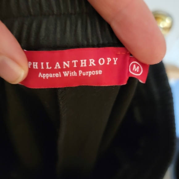 Philanthropy, Black Faux Leather Jogger, Size M - Picture 4 of 4
